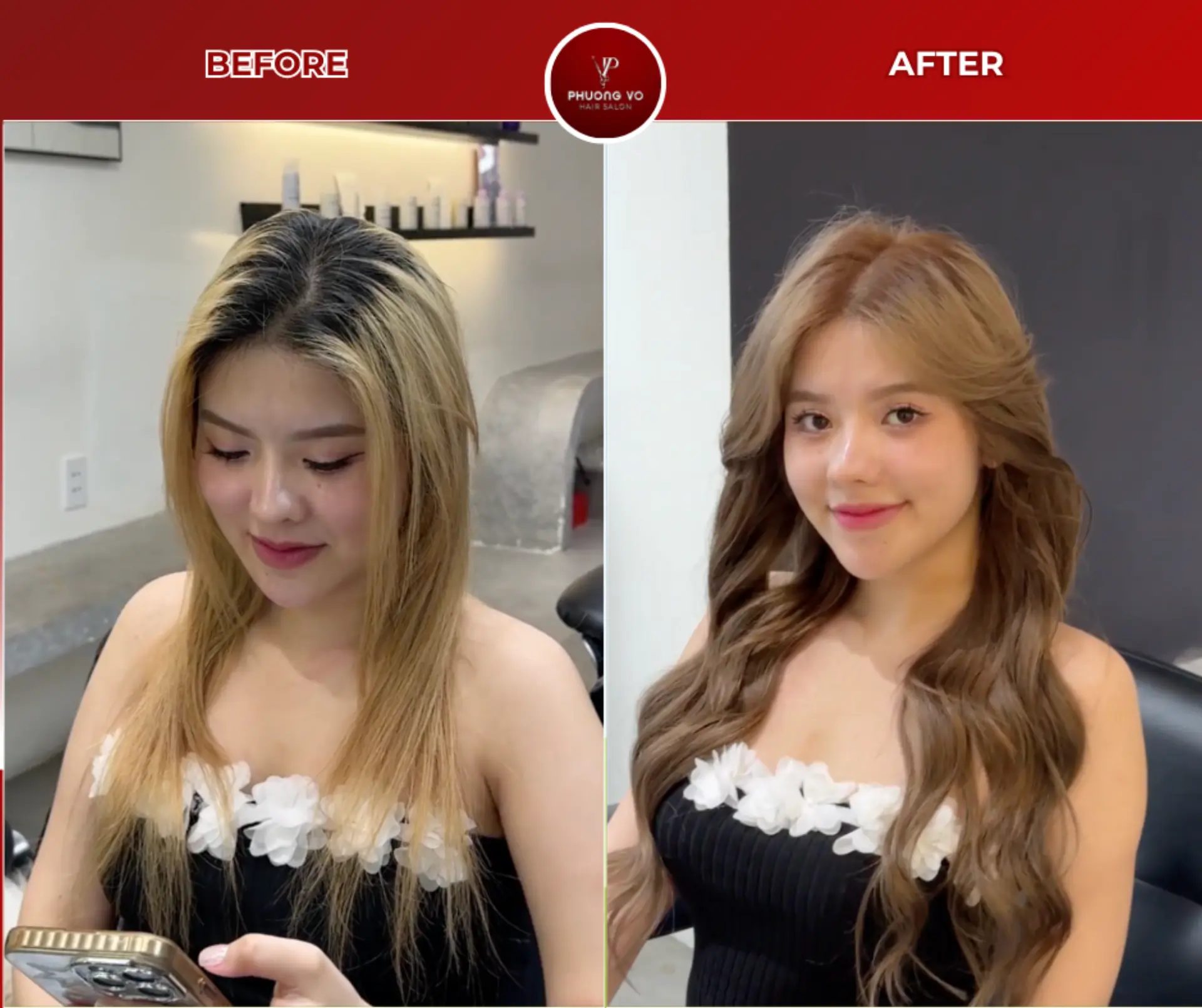 Before After nối tóc